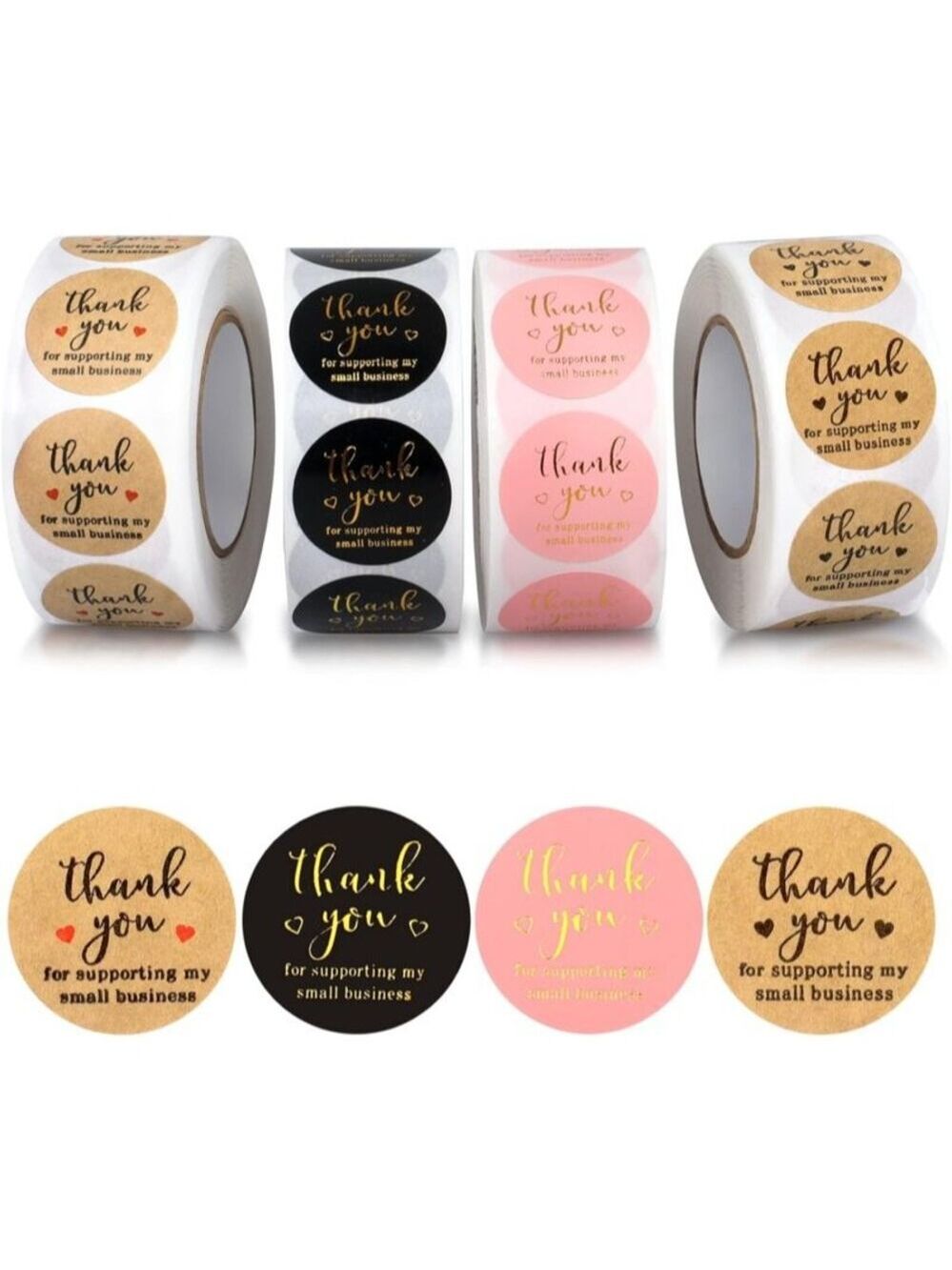 2000Pcs 1inch Thank You Stickers 3-Color Thank You Stickers Small Business NEW‎